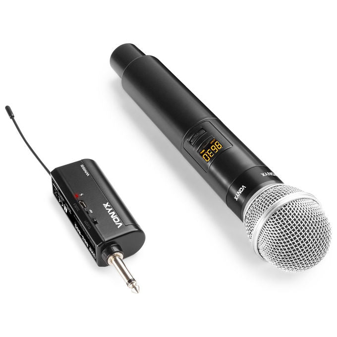Vonyx WM55 Radiomicrofono Wireless UHF Palmare 16 Canali Portata 50 m Jack 6.35 mm colore Nero Grigio