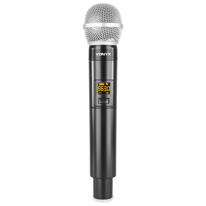 Vonyx WM55 Radiomicrofono Wireless UHF Palmare 16 Canali Portata 50 m Jack 6.35 mm colore Nero Grigio