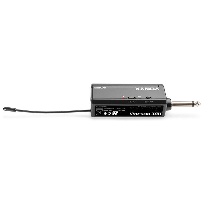 Vonyx WM55 Radiomicrofono Wireless UHF Palmare 16 Canali Portata 50 m Jack 6.35 mm colore Nero Grigio