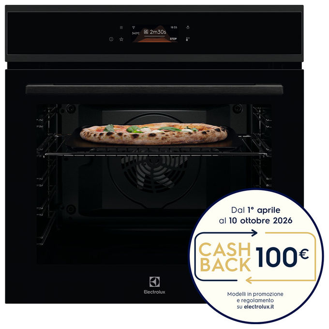 Electrolux EOX8P08WH PizzaExpert Forno da incasso Elettrico Pirolitico 72 L Classe A++ Wi-Fi Touch (59x59x57 cm) colore Nero