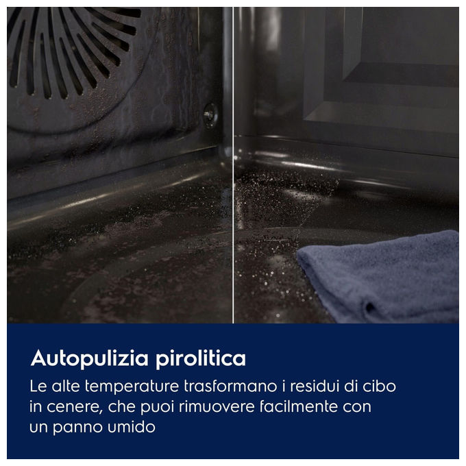 Electrolux EOX8P08WH PizzaExpert Forno da incasso Elettrico Pirolitico 72 L Classe A++ Wi-Fi Touch (59x59x57 cm) colore Nero