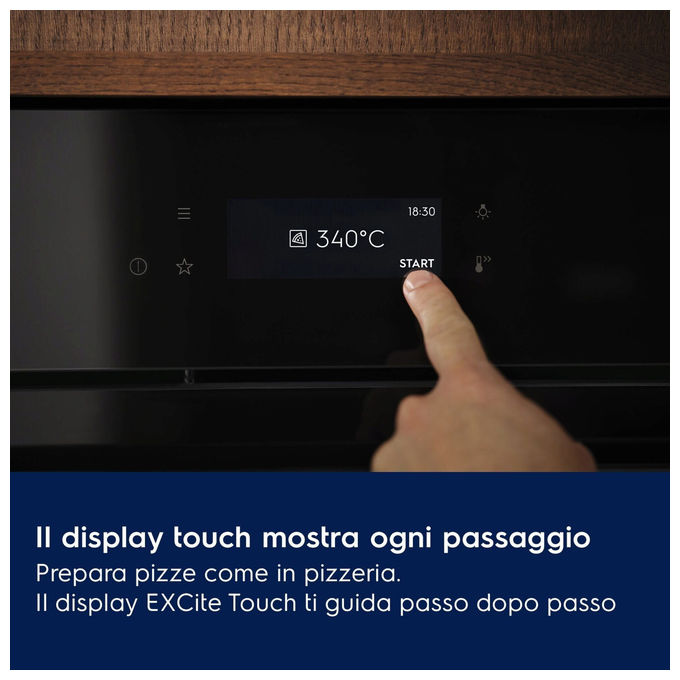 Electrolux EOX8P08WH PizzaExpert Forno da incasso Elettrico Pirolitico 72 L Classe A++ Wi-Fi Touch (59x59x57 cm) colore Nero
