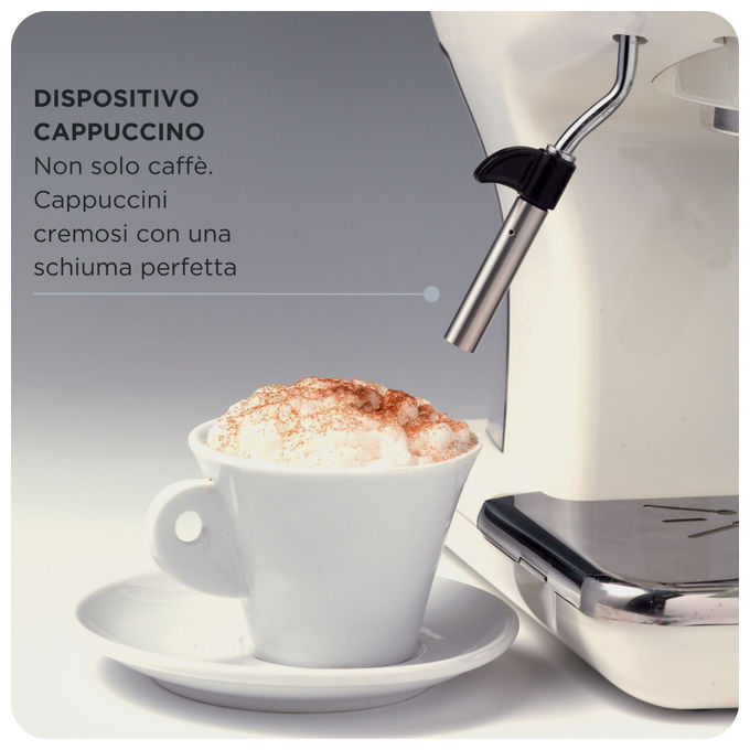 Ariete 1389 Vintage Macchina da caffe' Espresso 0,9 L 15 bar 850 W Polvere e Cialde ESE Cappuccinatore colore Beige