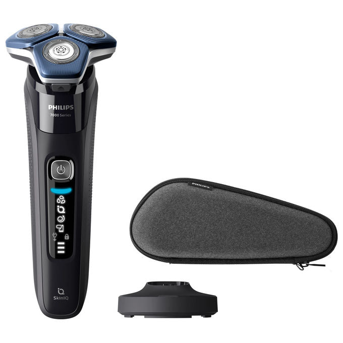 Philips S7886-35 Serie 7000 Rasoio elettrico Rotazione Wet e Dry 3 testine autonomia 60 min colore Nero
