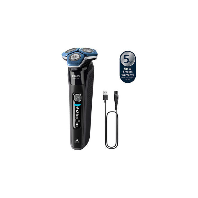 Philips S7886-35 Serie 7000 Rasoio elettrico Rotazione Wet e Dry 3 testine autonomia 60 min colore Nero