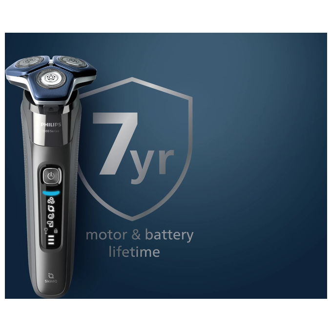 Philips S7886-35 Serie 7000 Rasoio elettrico Rotazione Wet e Dry 3 testine autonomia 60 min colore Nero