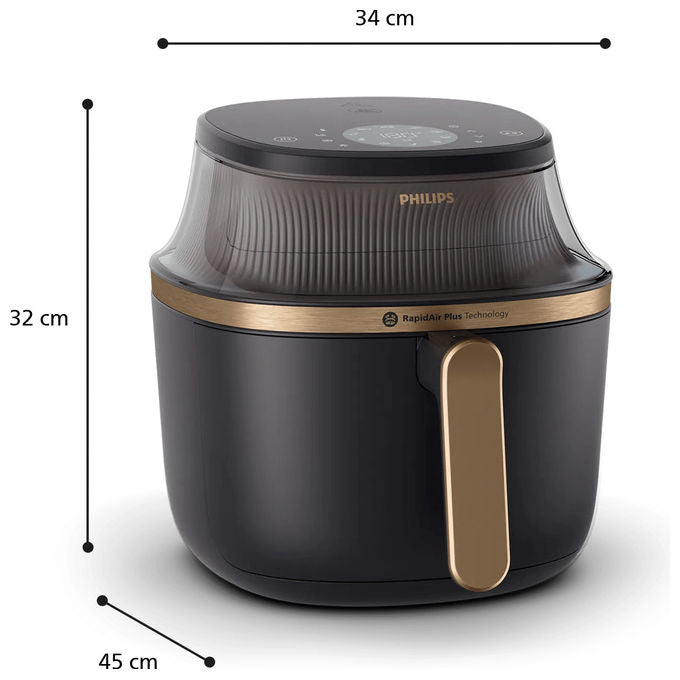Philips NA342-00 Friggitrice ad aria 7.2 L 2000 W 16 programmi Display Touch colore Nero Oro