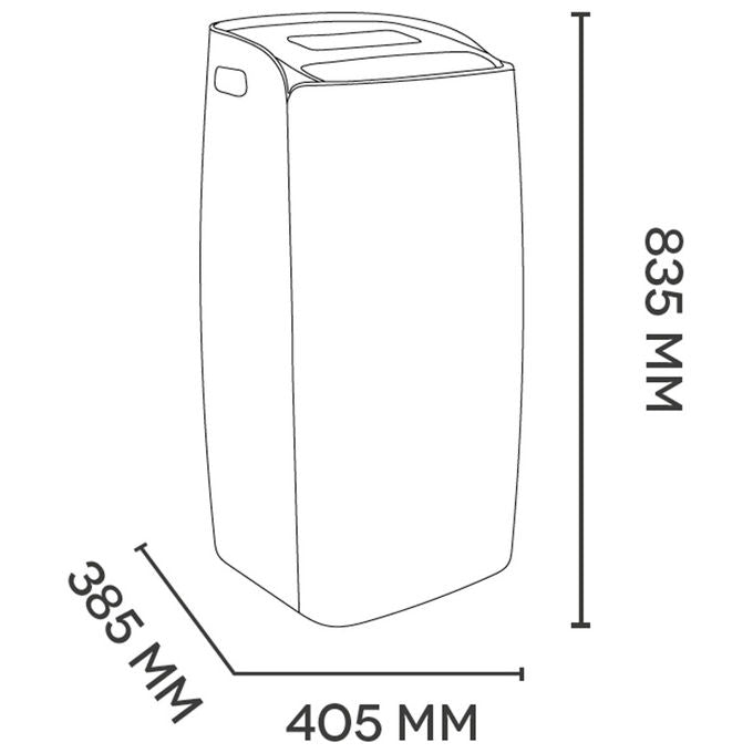 Argo MILO PLUS Condizionatore portatile 13000 BTU per ambienti fino a 45 m² Classe A Wi-Fi Pompa di calore colore Bianco