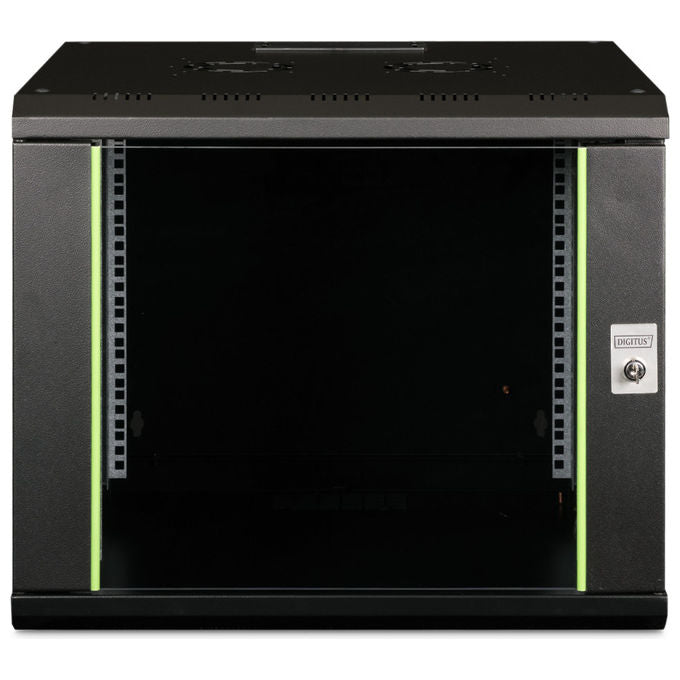 Digitus DN-19 09U-6-6-SW Armadio Rack 9U da Muro Linea SOHO Porta Vetro Sicurezza Capacita' 100 Kg colore Nero
