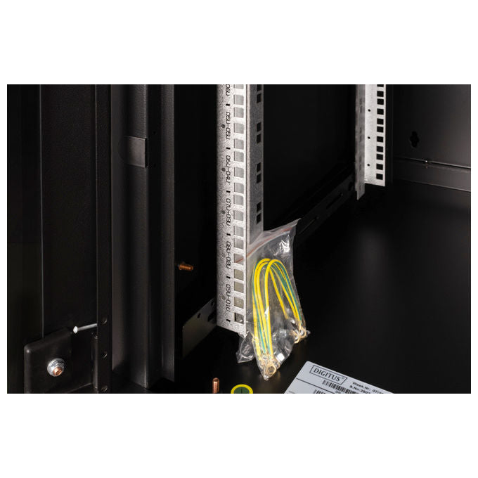 Digitus DN-19 09U-6-6-SW Armadio Rack 9U da Muro Linea SOHO Porta Vetro Sicurezza Capacita' 100 Kg colore Nero