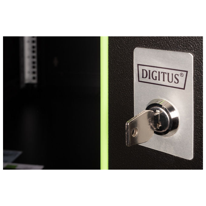 Digitus DN-19 09U-6-6-SW Armadio Rack 9U da Muro Linea SOHO Porta Vetro Sicurezza Capacita' 100 Kg colore Nero