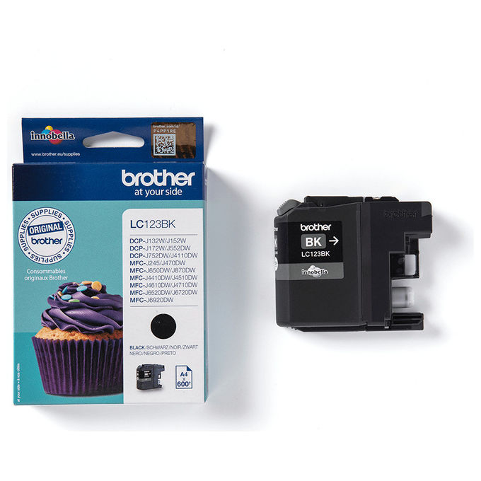 Brother LC123BK Cartuccia Inkjet Originale Inchiostro a Pigmento 600 Pagine colore Nero