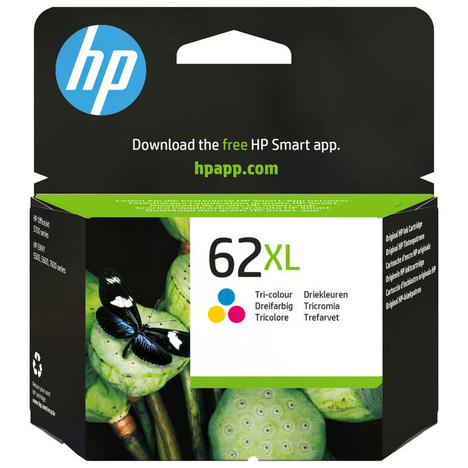 HP C2P07AE 62XL Cartuccia Originale Inkjet Tricromia Alta Capacita' 415 pagine 11,5 ml colore Ciano Magenta Giallo