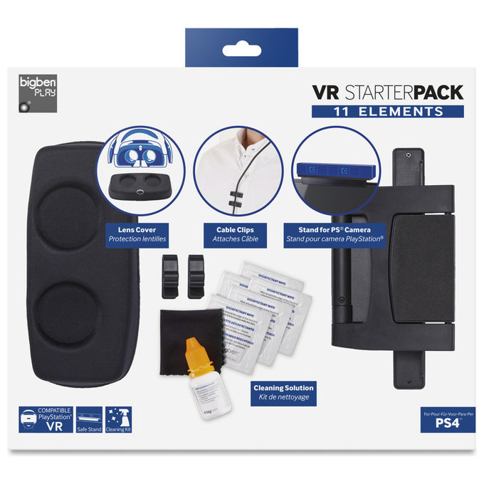 Bigben Interactive PS4VRPACK Kit Iniziale Accessori PlayStation VR Supporto Camera Clip Cavo Kit Pulizia colore Multicolore