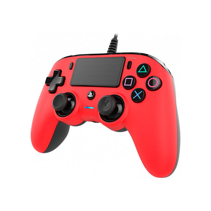 Nacon PS4OFCPADRED Controller Wired per PS4 e PC USB Cablato Touchpad Vibrazione Duale colore Rosso