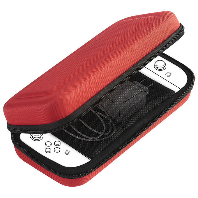 Bigben Interactive SWITCHPOUCHLRED Custodia Pouch Large Nintendo Switch antigraffio con cerniera e maniglia colore Rosso