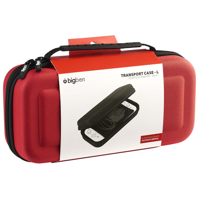 Bigben Interactive SWITCHPOUCHLRED Custodia Pouch Large Nintendo Switch antigraffio con cerniera e maniglia colore Rosso