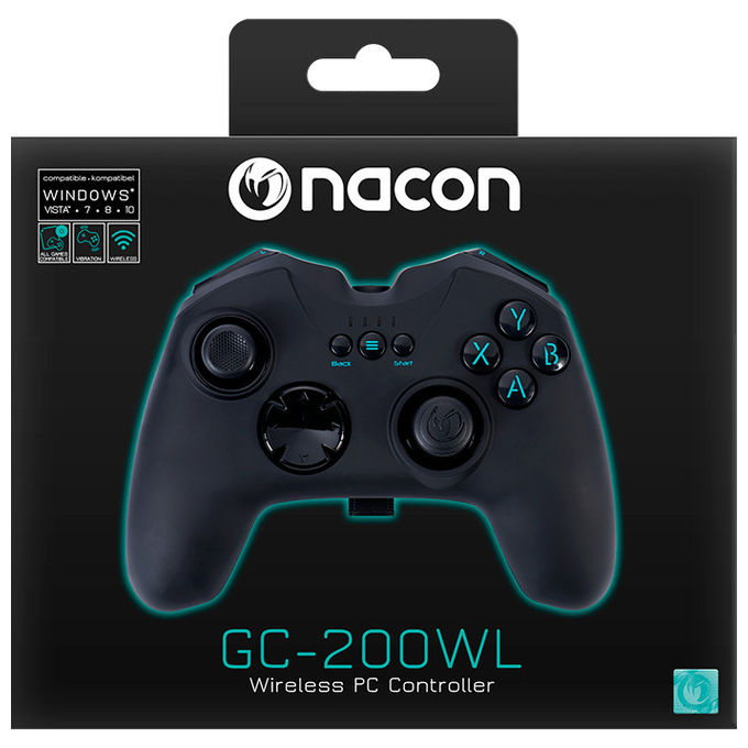 Nacon PCGC-200WL Gamepad Wireless PC RF 2,4 GHz 10 m Analogico Digitale Vibrazione autonomia 15 h colore Nero