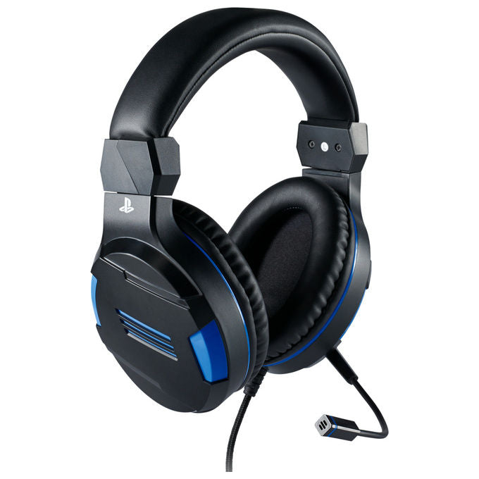 Bigben Interactive PS4OFHEADSETV3 Cuffie Gaming Over-ear Stereo Cablate con Microfono per PS4 PC Mac colore Nero Blu