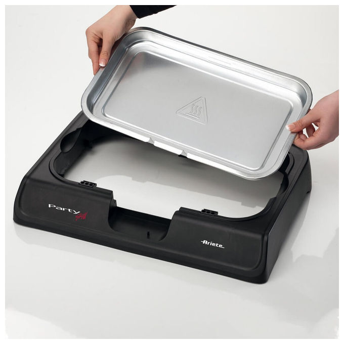 Ariete 723 Party Grill Barbecue Elettrico da Tavolo 2000W Termostato Regolabile Vassoio Raccogli Grasso colore Nero