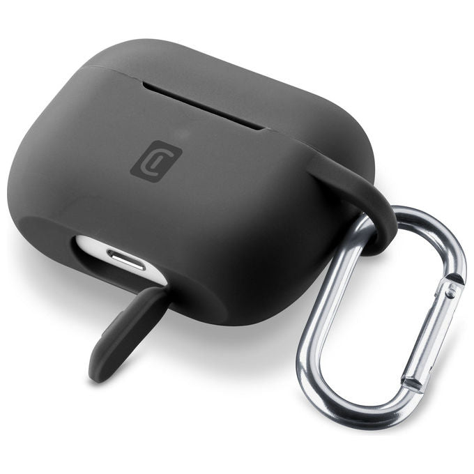 Cellularline BOUNCEAIRPODSPROK Bounce Custodia AirPods Pro Silicone Soft Touch con Gancio colore Nero