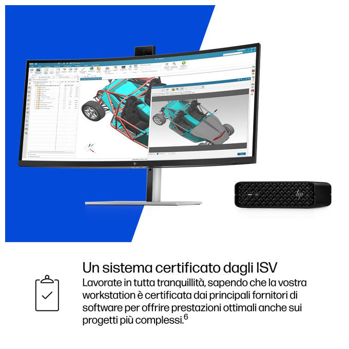 HP D4SZ5ET Z2 Mini G1i Wolf Pro Security Edition Mini PC Workstation AI Intel Core Ultra 7 265 32 GB DDR5 SSD 1 TB Windows 11 Pro colore Nero
