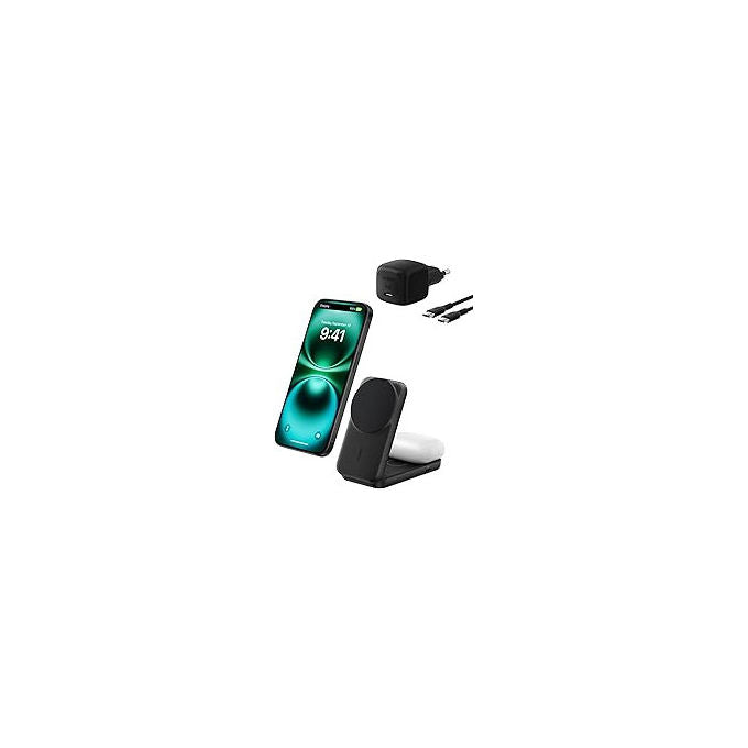 Belkin WIA014KQBK UltraCharge Caricatore Wireless Magnetico Qi2 25W Kickstand Integrato Cavo USB-C 2m colore Nero