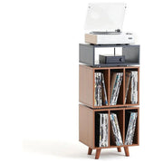 Norstone NORSTO110AWTOK Stockholm 1100 Mobile HiFi ripiano giradischi 2 scaffali vinile comparto elettronica colore Bianco Quercia