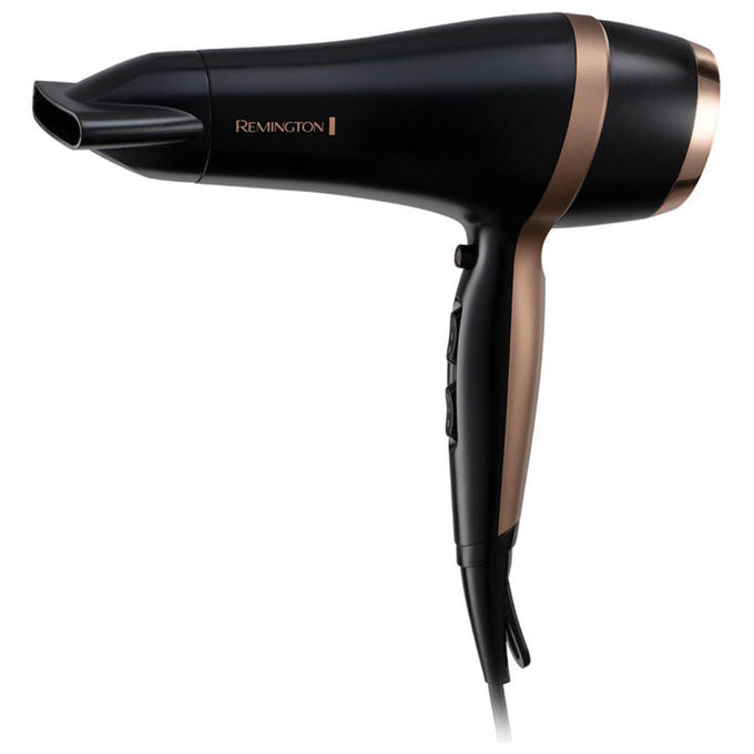 Remington D6960GP Salon Smooth Asciugacapelli 2100W Ionico Ceramica 2 velocita' 3 temperature con Diffusore Concentratore e Custodia colore Nero e Oro