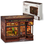 Mathv BNK0004 Book Nook Coffee and Home Kit Modellismo Decorativo Illuminabile 213 Pezzi Legno eta' 14+