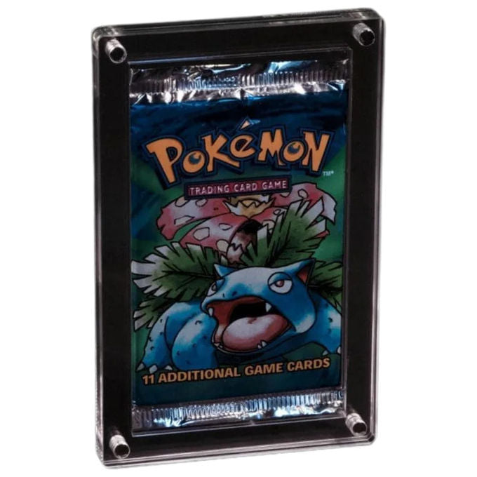 The Acrylic Box Custodia Acrilica Protezione Booster Pack 3 Buste Carte TCG Chiusura Magnetica N52 25.5x15x6.4 cm