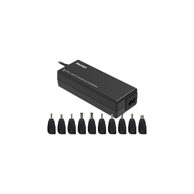 Hamlet XPWNB-9010T Alimentatore Universale per Notebook 90W Compatto Autosensing 10 Connettori colore Nero