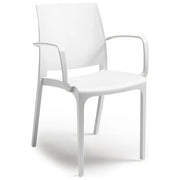 Bica Volga Armchair Sedia con Braccioli da Giardino Polipropilene Impilabile Interno Esterno colore Bianco