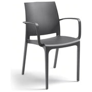 Bica Volga Armchair Sedia con Braccioli Polipropilene e Fibra di Vetro Impilabile Interno ed Esterno colore Grafite
