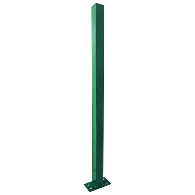 Vigor Paletto quadro per recinzione acciaio con piastra sezione 50x50 mm altezza 230 cm colore Verde RAL 6005