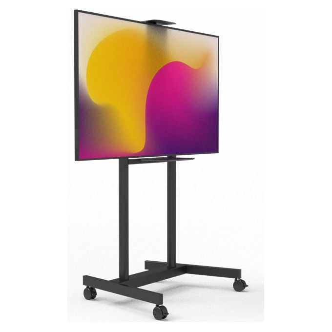 ITB OM07194 Caravel 2.100 Carrello Porta Monitor a Pavimento VESA 800x600 fino a 98'' 90 Kg regolabile in altezza 2 mensole colore Nero