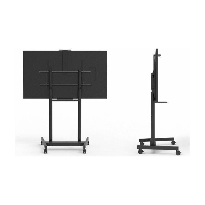 ITB OM07194 Caravel 2.100 Carrello Porta Monitor a Pavimento VESA 800x600 fino a 98'' 90 Kg regolabile in altezza 2 mensole colore Nero