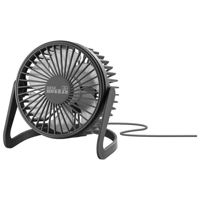 Tech Pop DESKBREEZEK Desk Breeze Ventilatore da Tavolo USB Rotazione 360° Cavo 0,9 m colore Nero