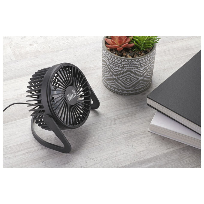 Tech Pop DESKBREEZEK Desk Breeze Ventilatore da Tavolo USB Rotazione 360° Cavo 0,9 m colore Nero