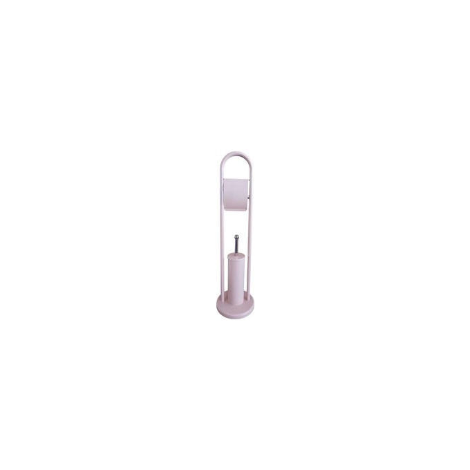 Mercury 84302 Colonna Attrezzata WC Metallo Verniciato Portarotolo Portascopino 81 cm colore Ecru'
