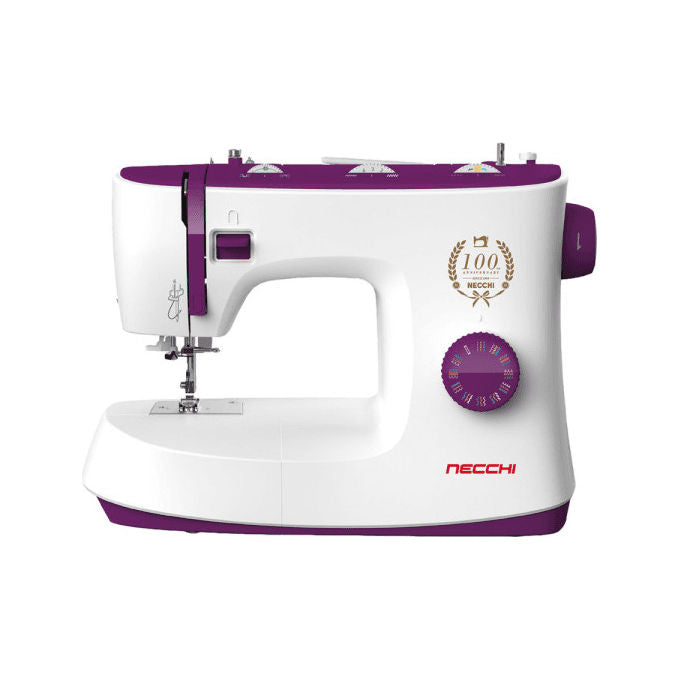 Necchi Q132A Macchina da cucire meccanica 32 punti asola automatica crochet rotativo braccio libero LED colore Bianco