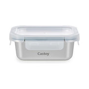 Castey C-ABO640 KeepandGo Contenitore Ermetico Vetro Borosilicato 640 ml Rettangolare Senza BPA Impilabile Microonde Forno Congelatore