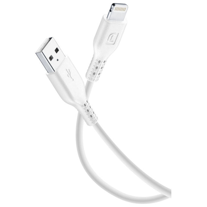 Cellularline USBDATA06MFIIPHW Power Cable Cavo USB A Lightning 0,6 m Ricarica Rapida 12W Certificato MFi colore Bianco