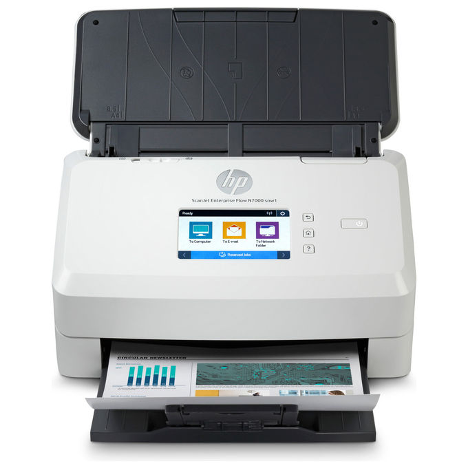 HP 6FW10A#B19 ScanJet Enterprise Flow N7000 Scanner a foglio A4 600x600 DPI Duplex ADF 80 fogli Wi-Fi USB 3.2 colore Bianco