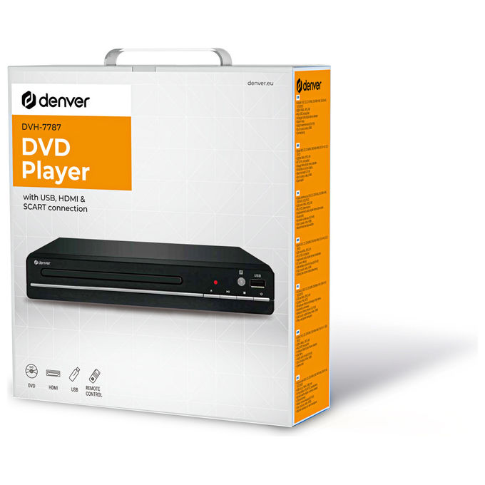 Denver DVH-7787MK3 Lettore DVD Full HD 1080p HDMI USB Dolby Digital Scart colore Nero