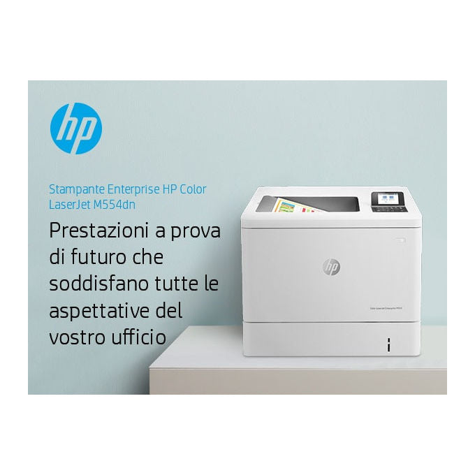 HP 7ZU81A Color LaserJet Enterprise M554dn Stampante Laser A Colori A4 33 ppm 1200x1200 DPI Fronte Retro Rete LAN colore Bianco