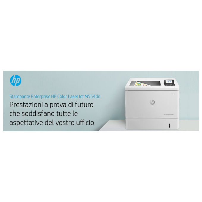 HP 7ZU81A Color LaserJet Enterprise M554dn Stampante Laser A Colori A4 33 ppm 1200x1200 DPI Fronte Retro Rete LAN colore Bianco