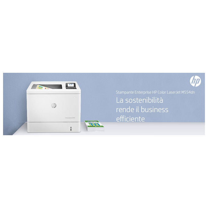 HP 7ZU81A Color LaserJet Enterprise M554dn Stampante Laser A Colori A4 33 ppm 1200x1200 DPI Fronte Retro Rete LAN colore Bianco
