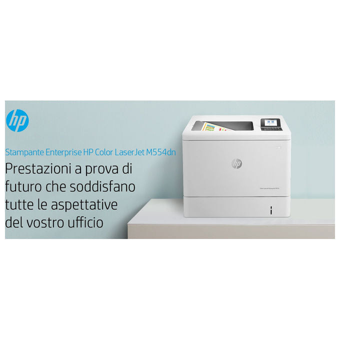 HP 7ZU81A Color LaserJet Enterprise M554dn Stampante Laser A Colori A4 33 ppm 1200x1200 DPI Fronte Retro Rete LAN colore Bianco