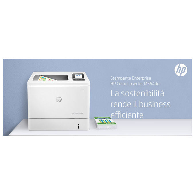 HP 7ZU81A Color LaserJet Enterprise M554dn Stampante Laser A Colori A4 33 ppm 1200x1200 DPI Fronte Retro Rete LAN colore Bianco